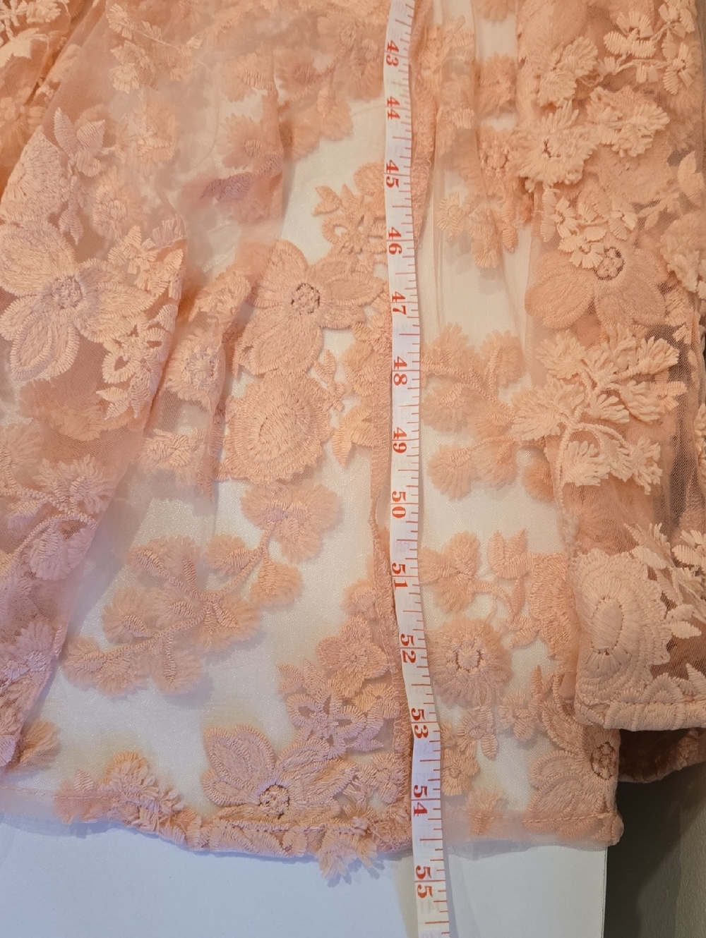 Fashion Nova Peach Floral Lace Wedding Dress **NWOT** - Picture 12 of 14